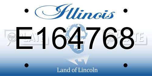 E164768 Illinois License Plate