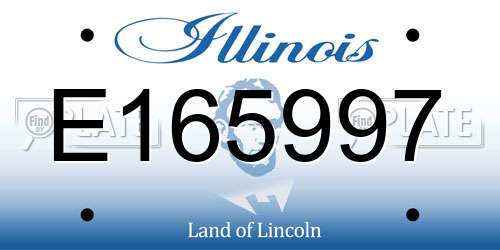 E165997 Illinois License Plate