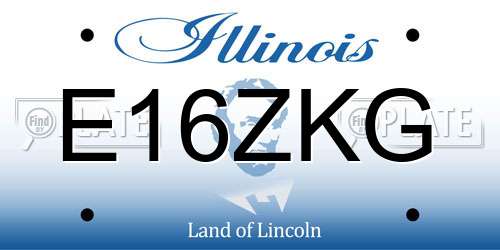 E16ZKG Illinois License Plate