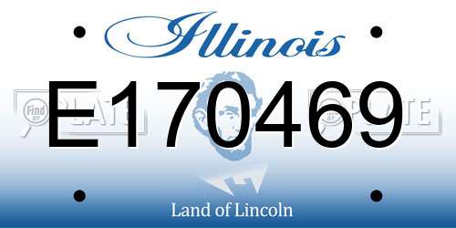 E170469 Illinois License Plate