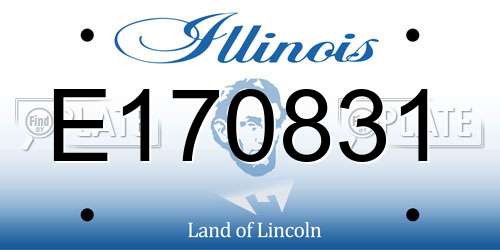 E170831 Illinois License Plate