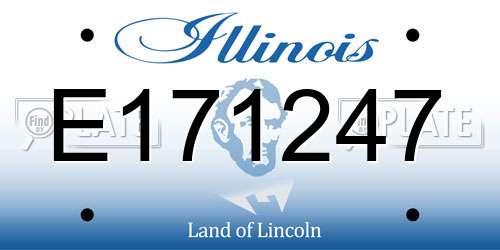 E171247 Illinois License Plate
