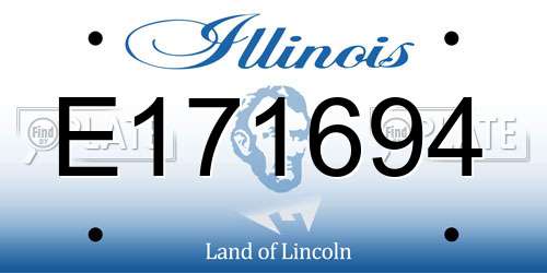 E171694 Illinois License Plate
