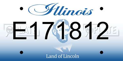 E171812 Illinois License Plate