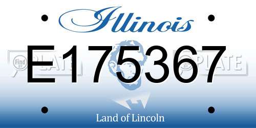 E175367 Illinois License Plate