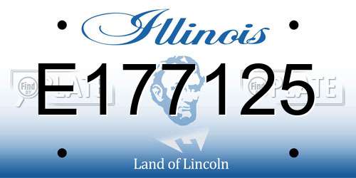 E177125 Illinois License Plate
