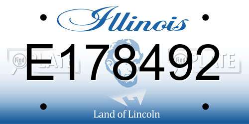 E178492 Illinois License Plate