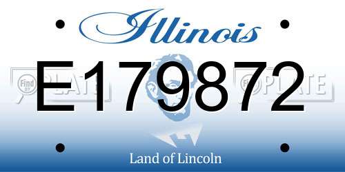 E179872 Illinois License Plate