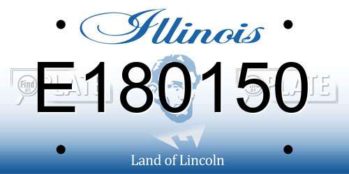 E180150 Illinois License Plate