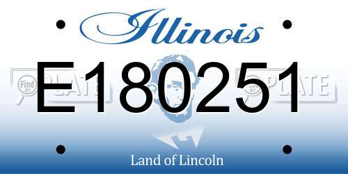 E180251 Illinois License Plate