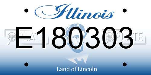 E180303 Illinois License Plate