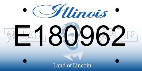 E180962 Illinois License Plate