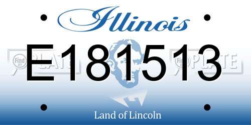 E181513 Illinois License Plate