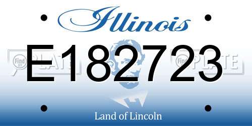 E182723 Illinois License Plate