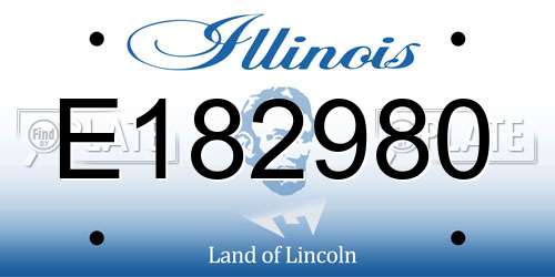 E182980 Illinois License Plate