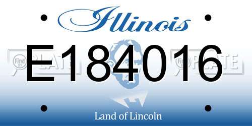 E184016 Illinois License Plate