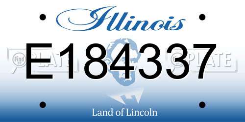 E184337 Illinois License Plate