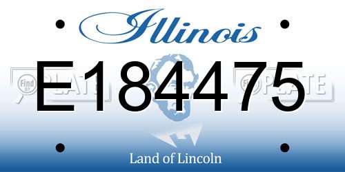 E184475 Illinois License Plate