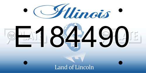 E184490 Illinois License Plate