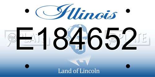 E184652 Illinois License Plate