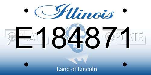 E184871 Illinois License Plate