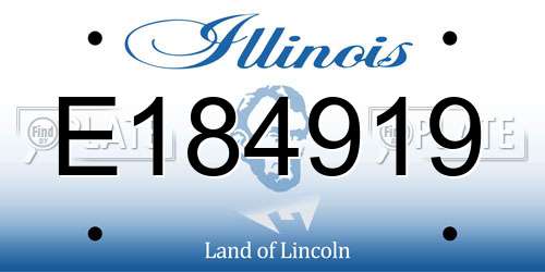E184919 Illinois License Plate