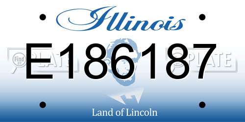 E186187 Illinois License Plate
