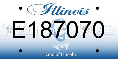 E187070 Illinois License Plate