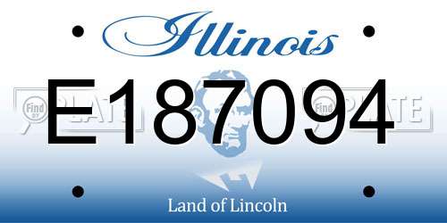 E187094 Illinois License Plate