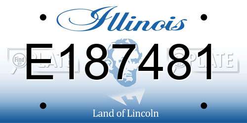 E187481 Illinois License Plate