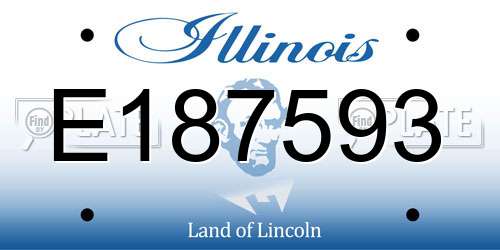 E187593 Illinois License Plate