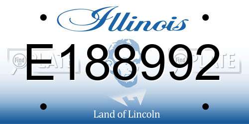 E188992 Illinois License Plate