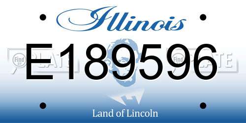 E189596 Illinois License Plate