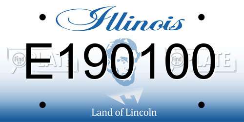 E190100 Illinois License Plate