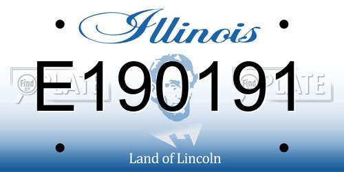 E190191 Illinois License Plate