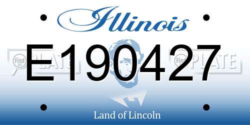 E190427 Illinois License Plate