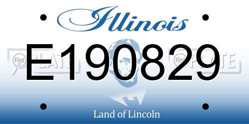 E190829 Illinois License Plate