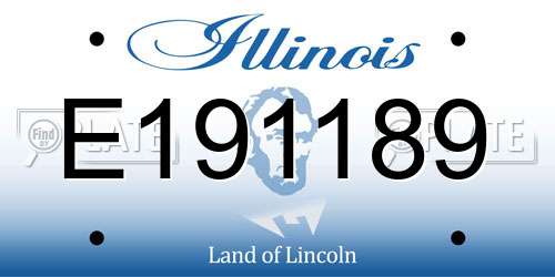 E191189 Illinois License Plate