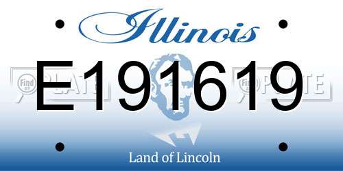 E191619 Illinois License Plate