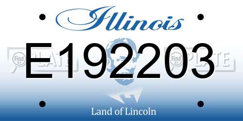 E192203 Illinois License Plate