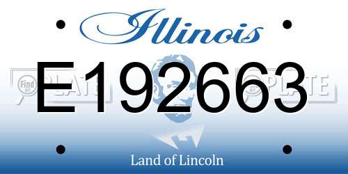 E192663 Illinois License Plate