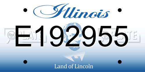 E192955 Illinois License Plate