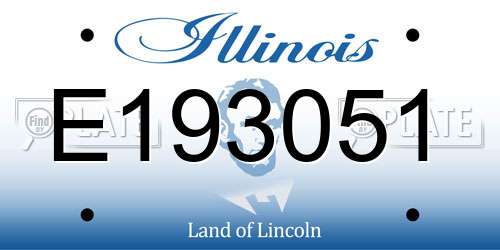 E193051 Illinois License Plate