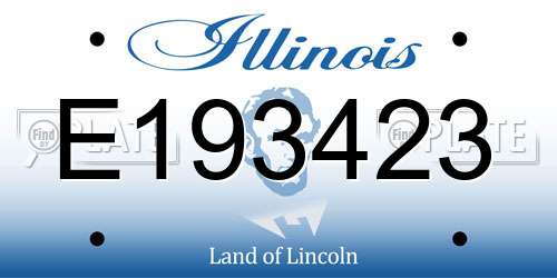 E193423 Illinois License Plate