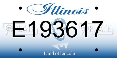 E193617 Illinois License Plate