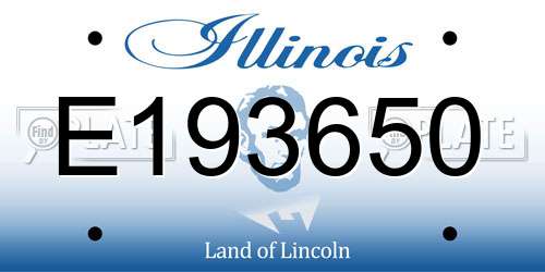 E193650 Illinois License Plate