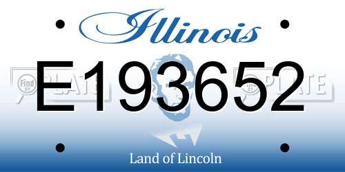 E193652 Illinois License Plate