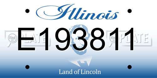 E193811 Illinois License Plate