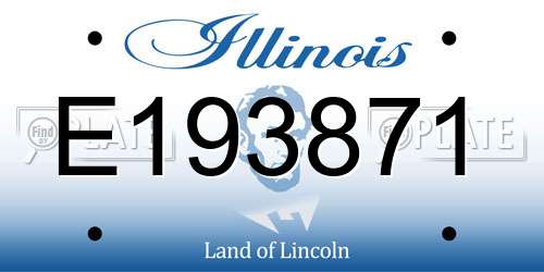 E193871 Illinois License Plate