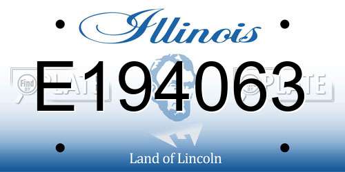 E194063 Illinois License Plate